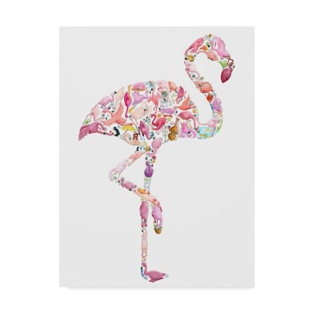 Louise Tate 'Flamingo Collage' Canvas Art,24x32